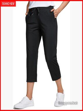 4-Way Stretch Capri Pants with Pockets 23" Inseam Yoga Work Pants